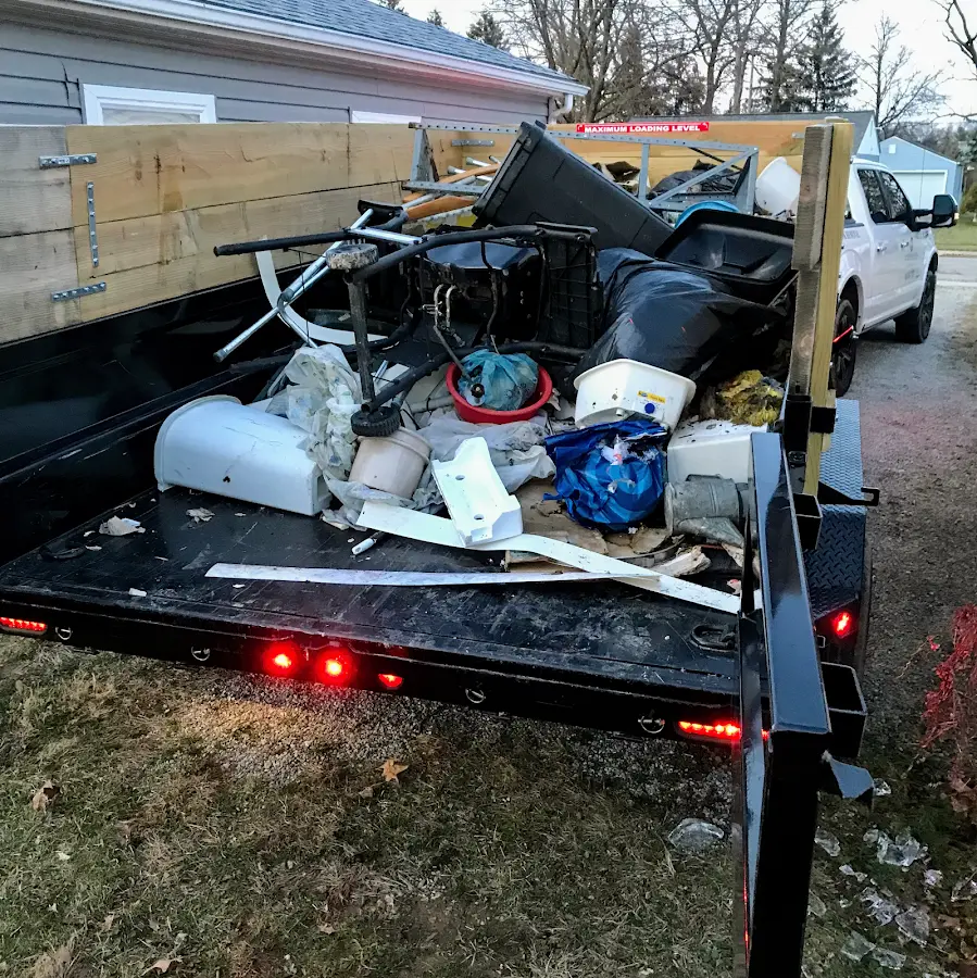 Roll-off dumpster delivered to a residential driveway in Canandaigua